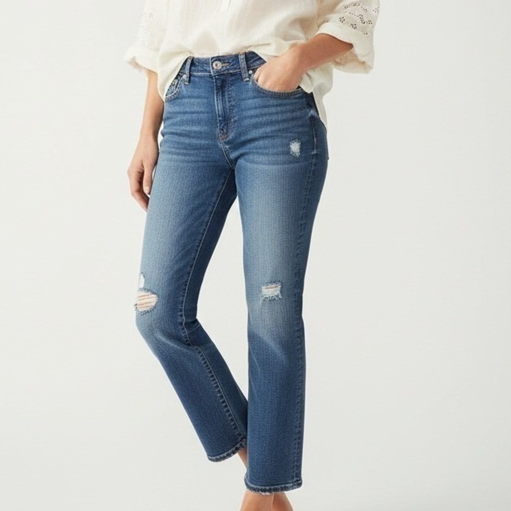 Kendall + Kylie Womens High Rise Straight Leg Jeans‎ Medium Wash Size 27